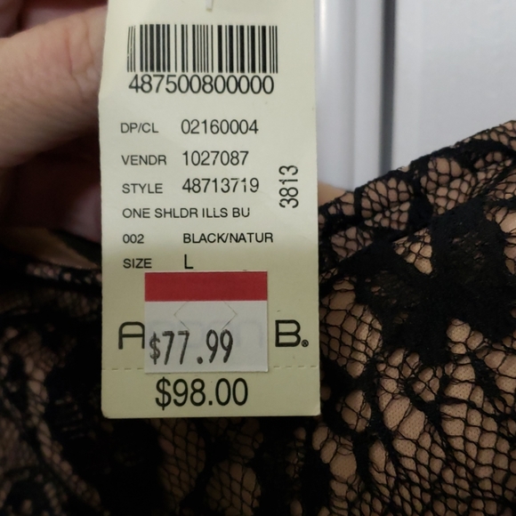Arden b one shoulder see through lace size large - Picture 3 of 6